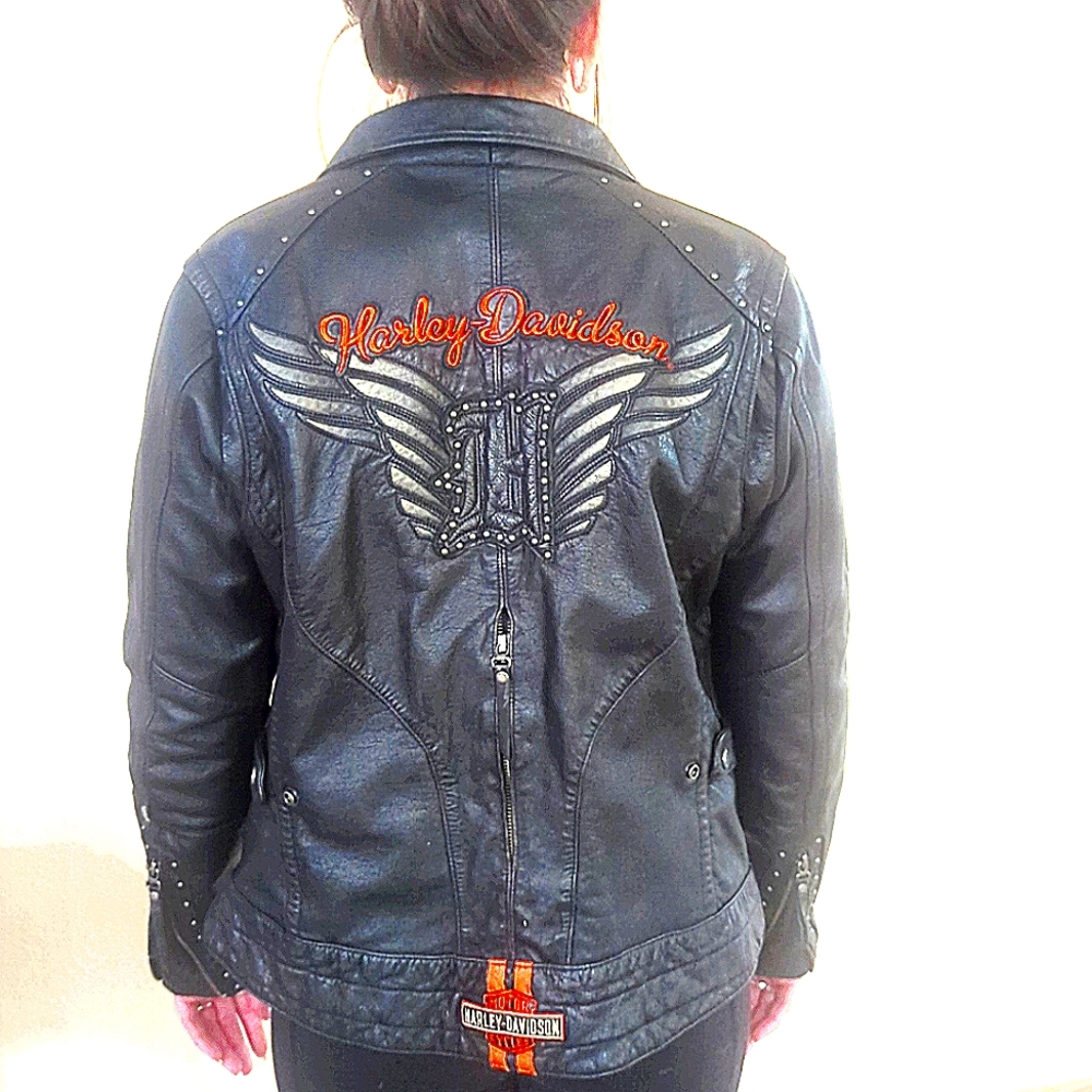 WOMANS HARLEY DAVIDSON LEATHER RIDING GEAR JACKET